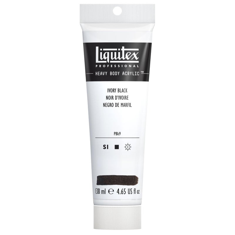 Liquitex Professional Heavy Body Acrylic Paint, 4.65-oz (138ml) Tube, Ivory Black - Image 1